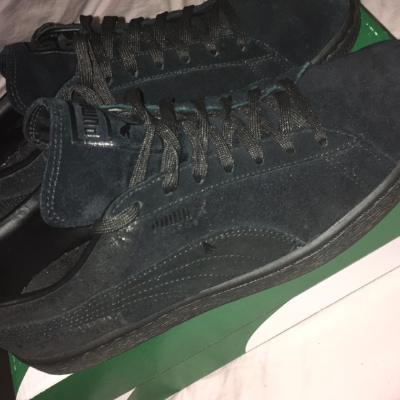 Puma Shoes | All Black Suede Classic Casual Emboss | Poshmark
